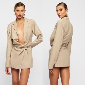 NWT Lioness VIP Only Blazer Mini Dress in Beige size 4